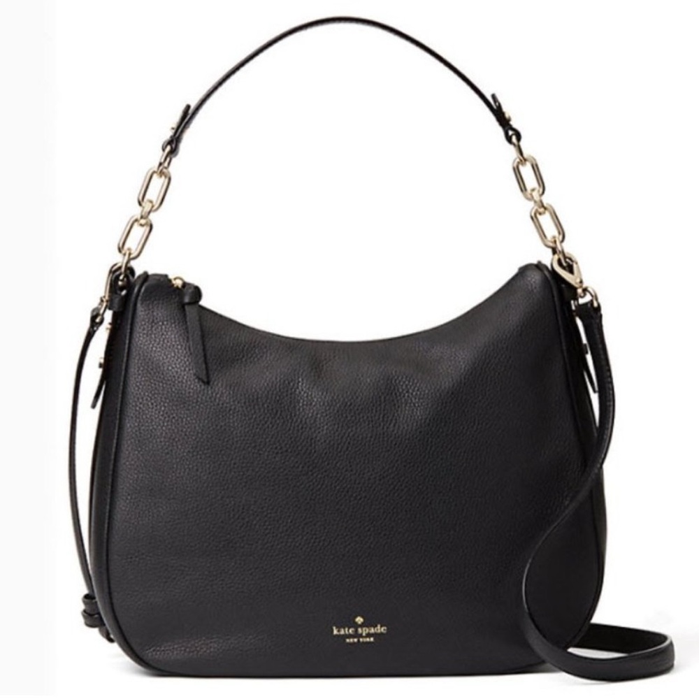 KATE SPADE♠️New York MULBERRY STREET "Vivian"🖤BLACK🖤LARGE SHOULDER BAG 🌟EUC🌟